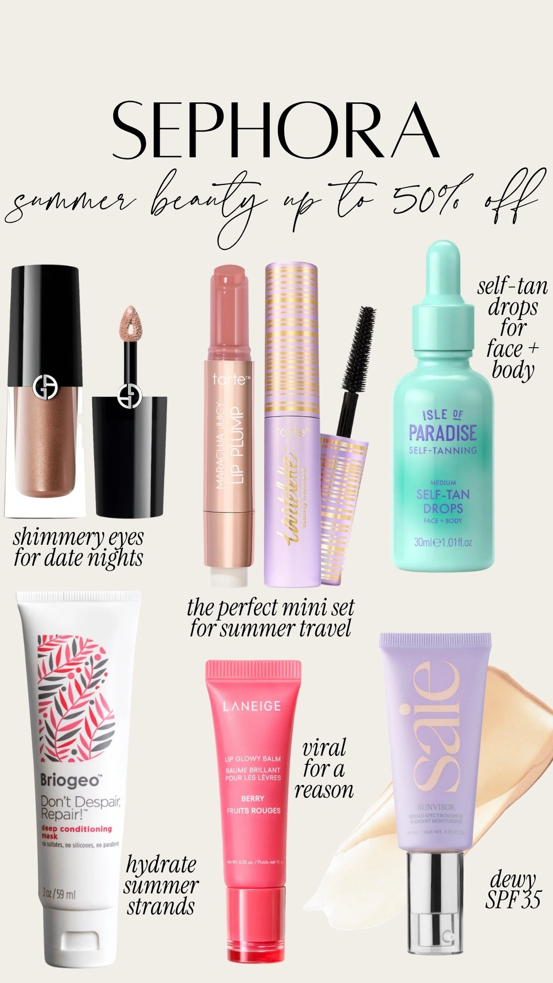 @Sephora summer sale!! Summer beauty favs up to 50% off

#LTKBeauty #LTKSaleAlert #LTKSeasonal