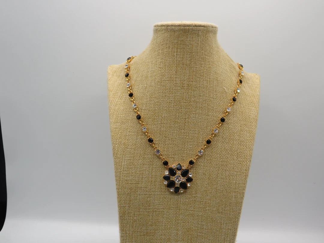 outstanding vintage gold tone MONET signed crystal necklace , immaculate condition , superb quali... | Etsy (UK)