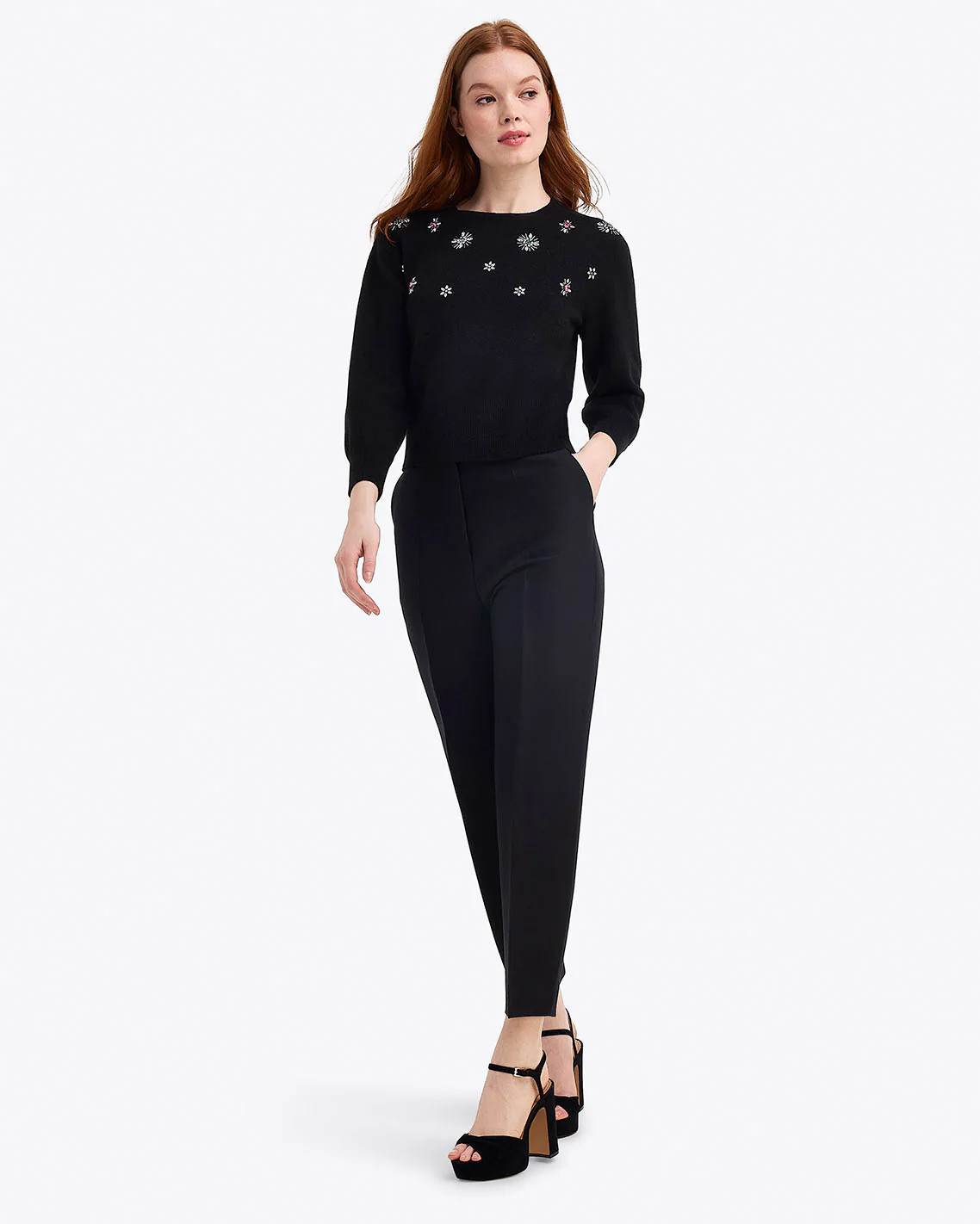 Embellished Crewneck Sweater | Draper James (US)