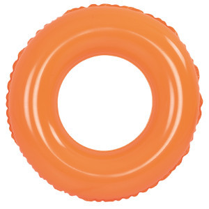 Inflatable Orange Swimming Pool Inner Tube Ring Float, 35-Inch | Christmas Central