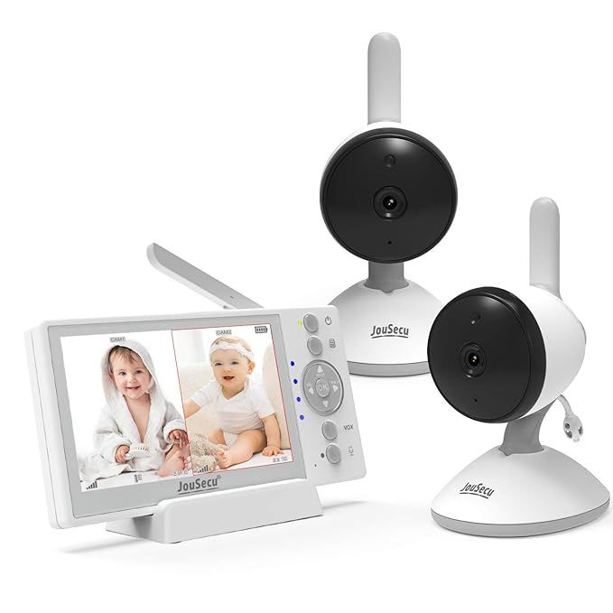 Baby Monitor 2 Camera 4.3 Inches LCD Split Screen 1000ft Range Rechargeable Battery with 2 Way Au... | Amazon (US)