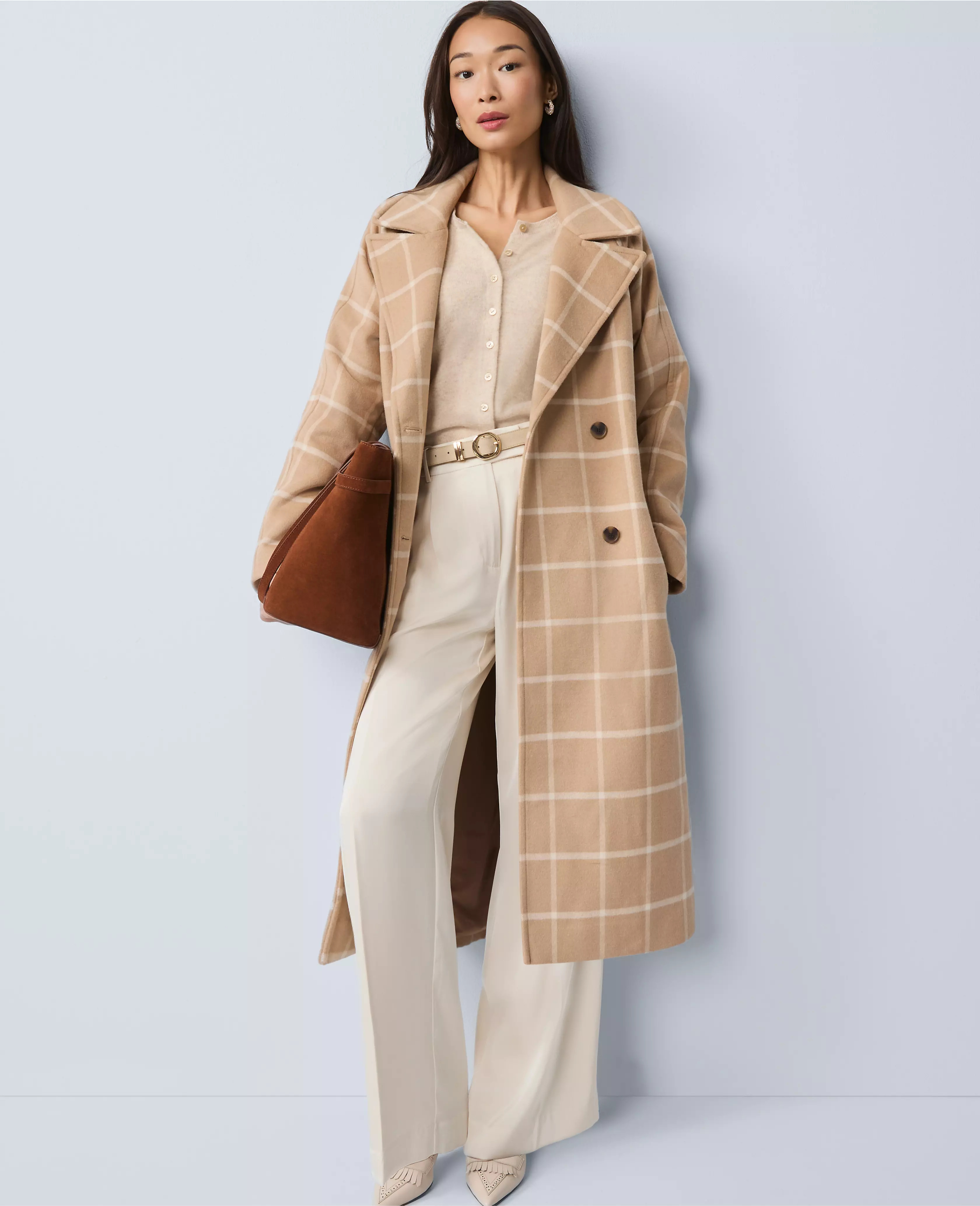 Plaid Belted Coat | Ann Taylor