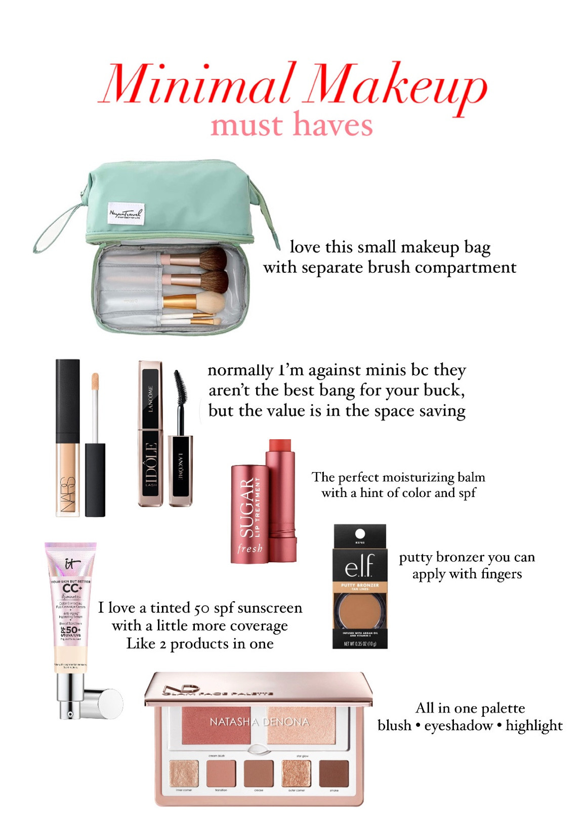 Pack light makeup bag