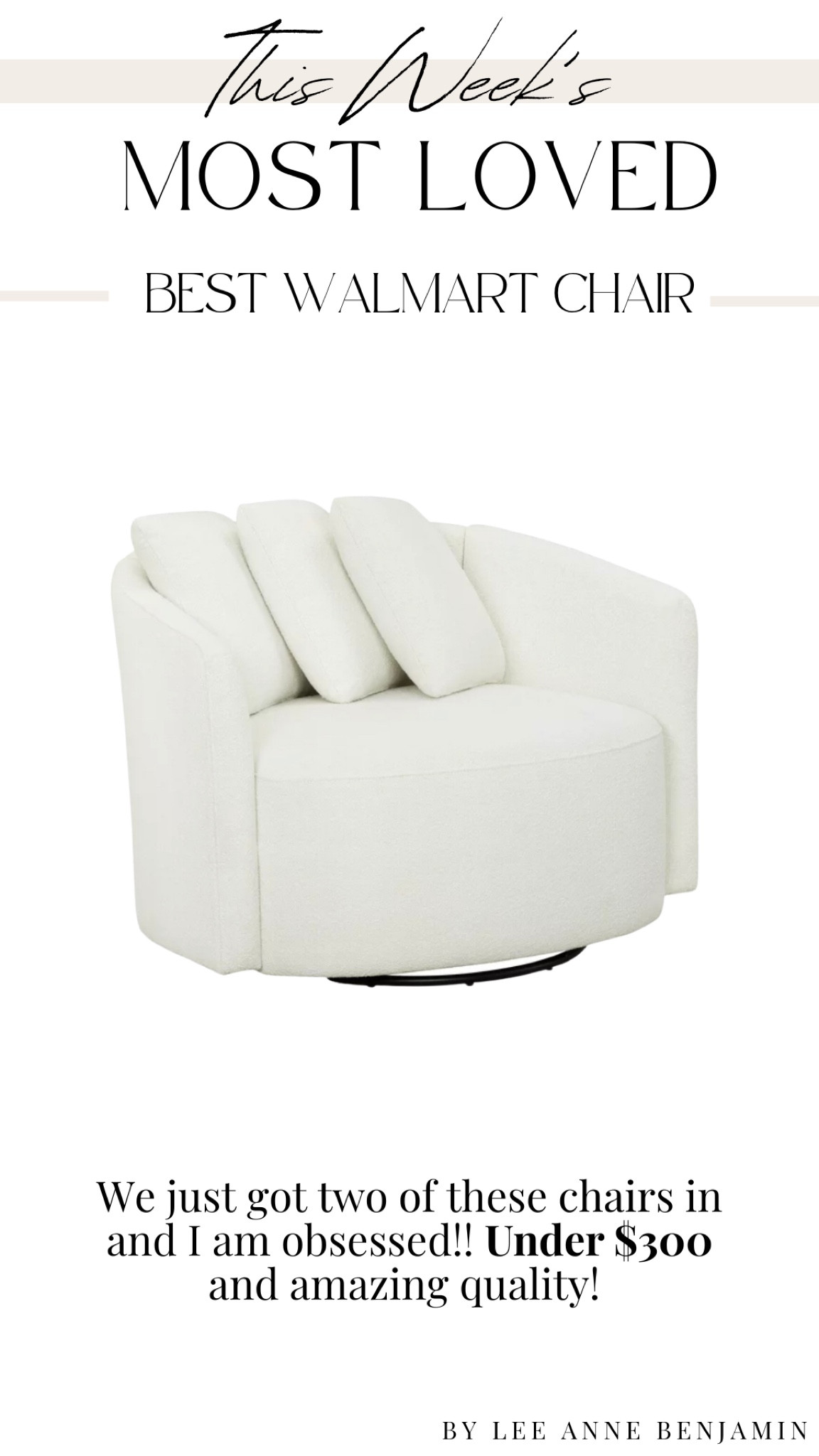 The best Walmart chair ever!! 

Lee Anne Benjamin 🤍

#LTKsalealert #LTKstyletip #LTKhome