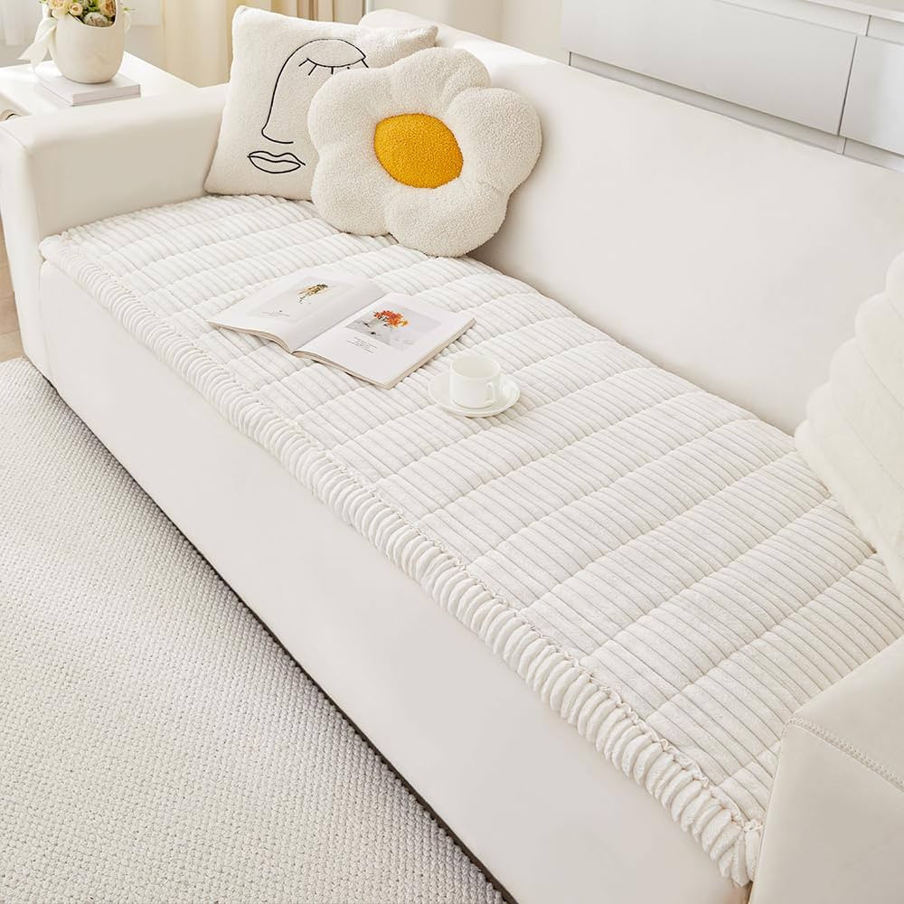 Couch Cover for Dogs Washable, Fuzzy Pet Couch Covers for 2 Cushion Sofa Pet Friendly, Non Slip S... | Amazon (US)