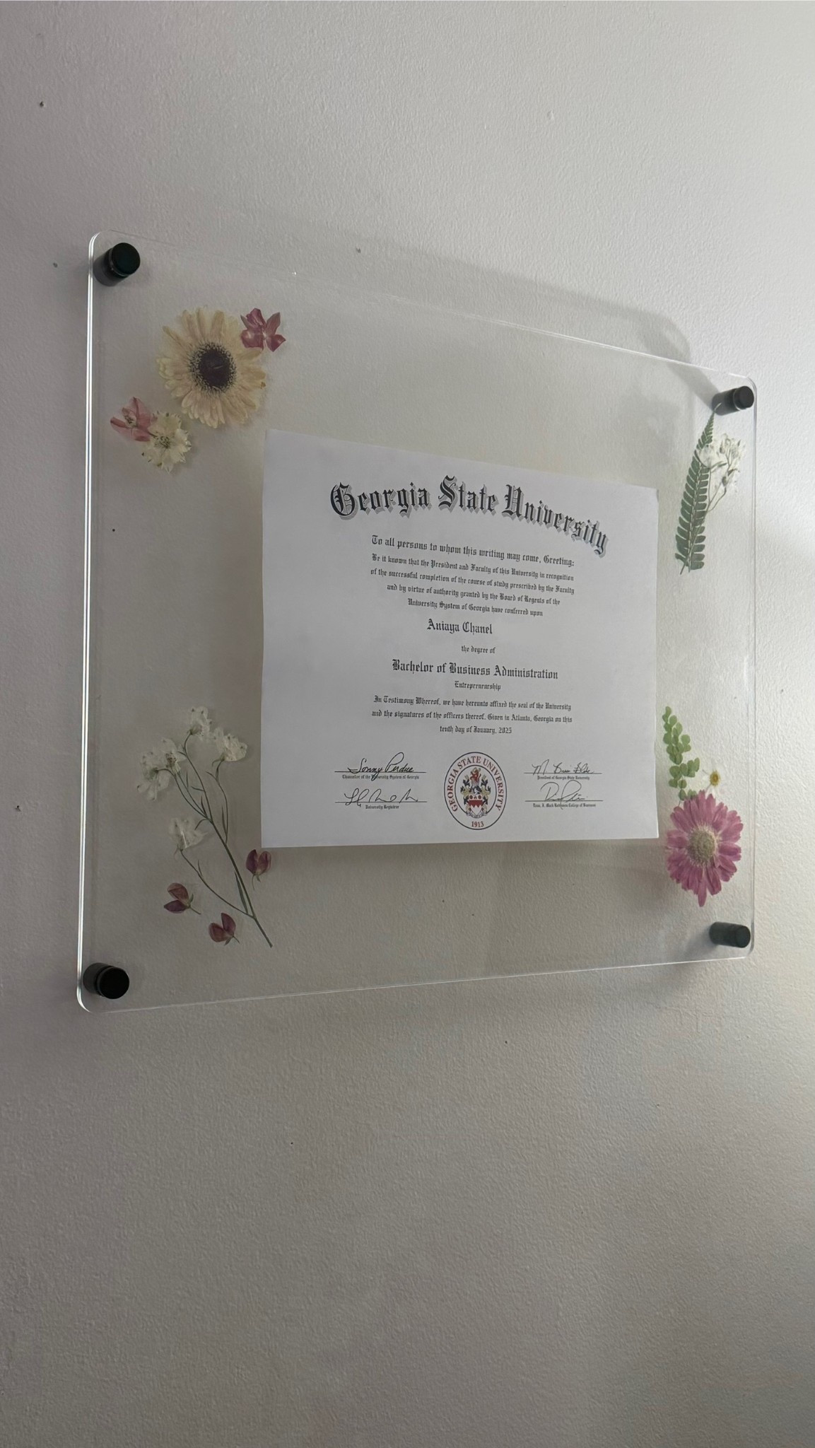 Degree / diploma display