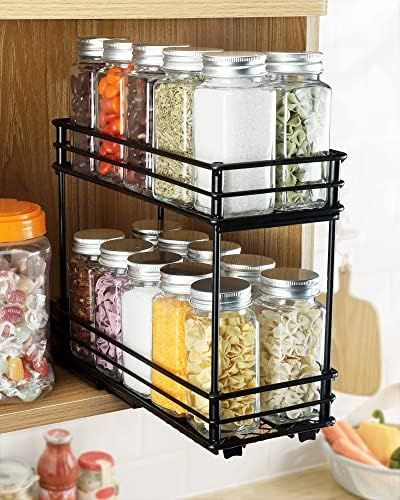 Amazon.com: Kitsure Spice Rack for Cabinet - Durable Pull Out Spice Rack for Kitchen Cabinet, Eas... | Amazon (US)