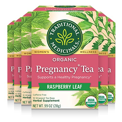 Traditional Medicinals Tea, Organic Pregnancy Tea, Supports a Healthy Pregnancy, Raspberry Leaf, 96 Tea Bags (6 Pack) | Amazon (US)