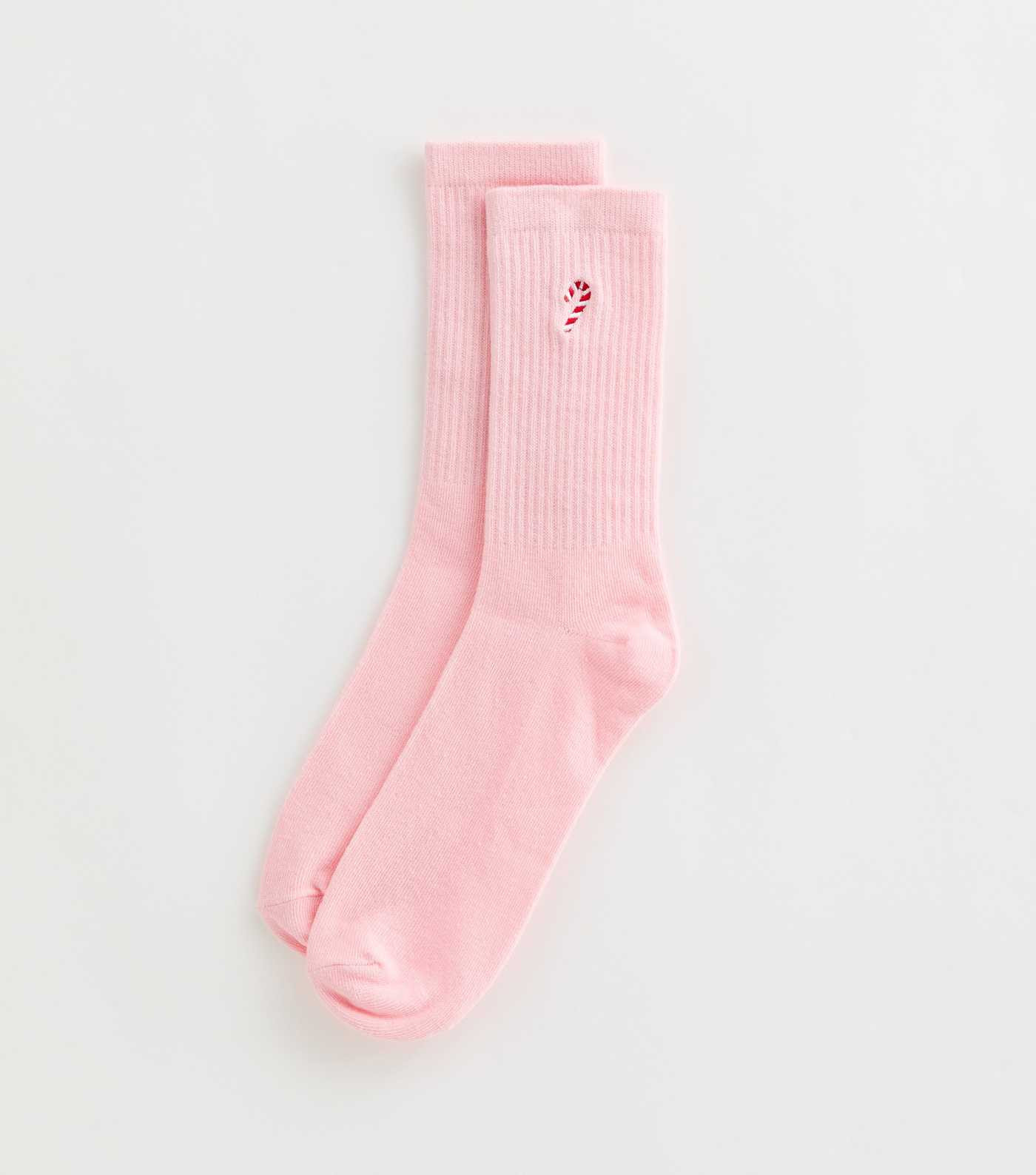 Pink Embroidered Chrismtas Candy Cane Tube Sock | New Look | New Look (UK)