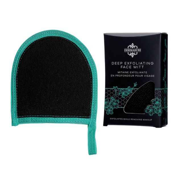 Dermasuri Deep Exfoliating Face Mitt - Black - 1ct | Target