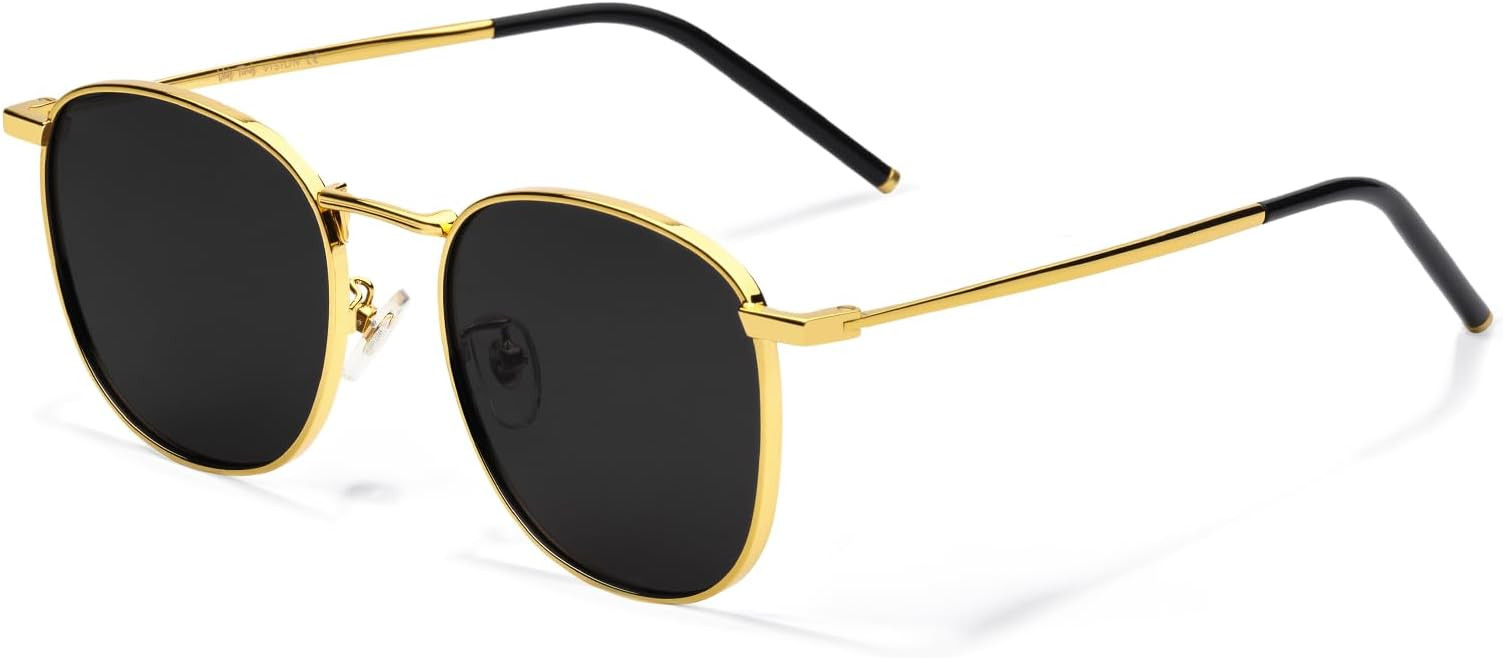 Veda Tinda Vision Polarized Sunglasses Women and Men Square Trendy Retro Metal Frame UV400 Protec... | Amazon (US)