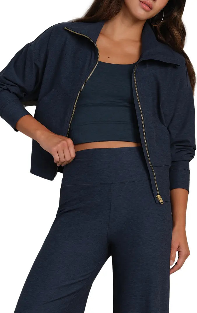 Atmosphere Crop Zip Sweatshirt | Nordstrom