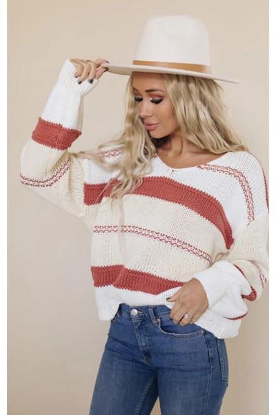 Roselyn Striped Sweater $58 | Indigo Closet 
