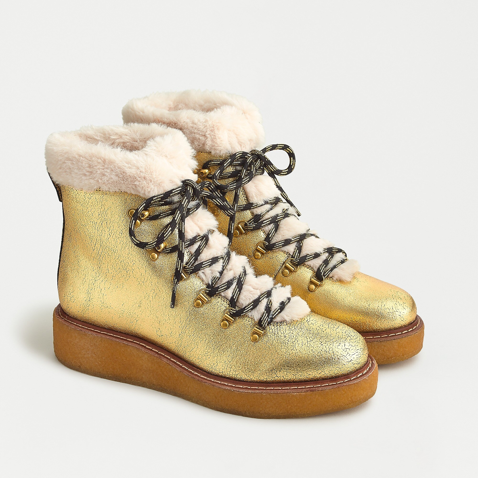 Metallic winter boots with wedge crepe sole | J. Crew US