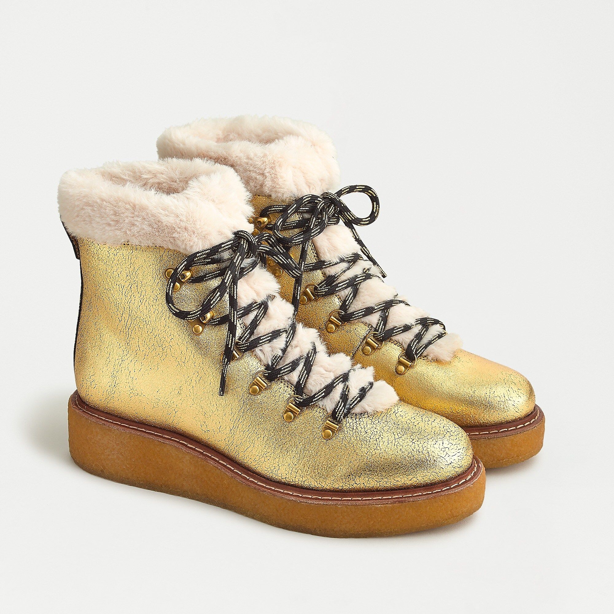 Metallic winter boots with wedge crepe sole | J.Crew US