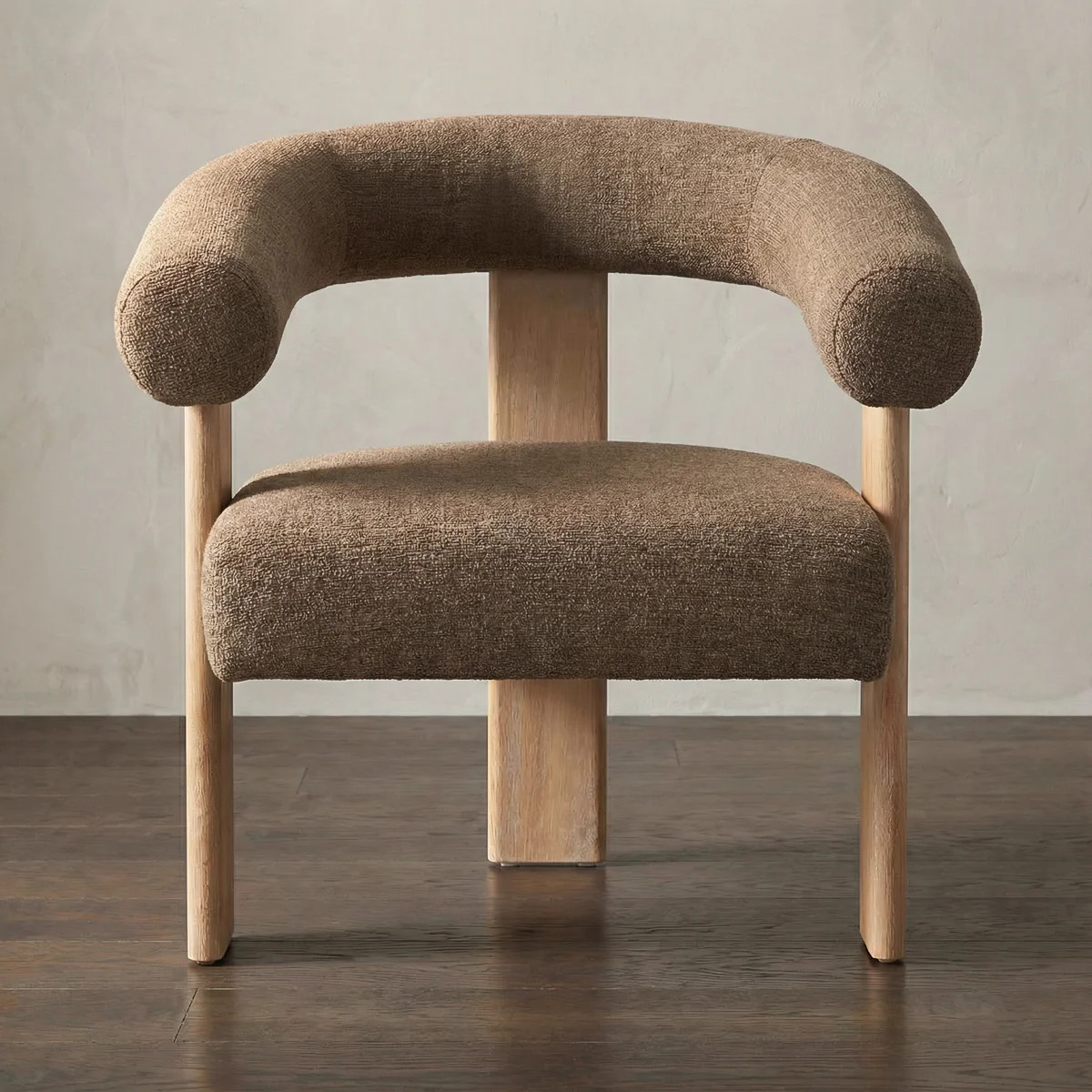 Mamanbai Upholstered Barrel Accent Chair Armchair with Three Solid Wood Legs | Wayfair North America