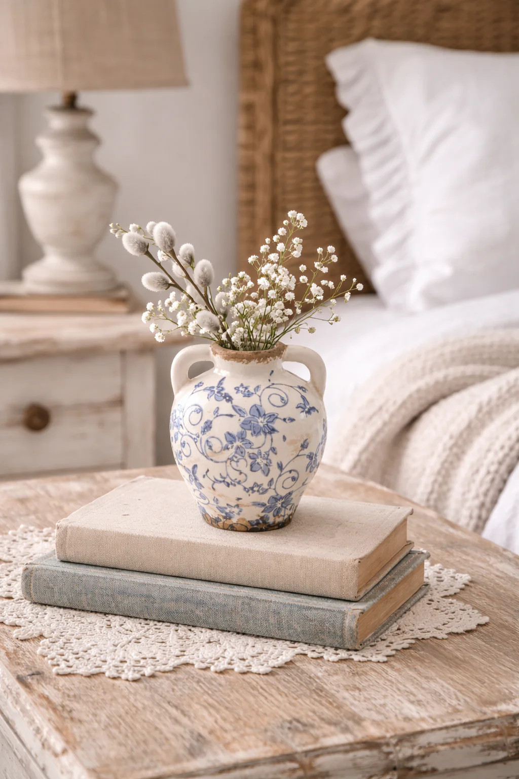 2 Handled Blue Heirloom Vase 4.5 | River Chic Designs