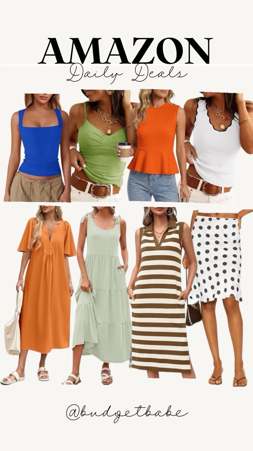 From $7.49 to $12.99 with these codes! Square neck tank 4LVAJHLN // crop tank P4H39A4O // peplum top NDYKOIA9 // sweater tank 6JUXF7DS // flutter sleeve maxi dress 2989A4BG // tie strap maxi sundress NKYPXOCU // stripe midi dress NKYPXOCU // polka dot skirt HQS3DQGC #amazon promo coupon code deals

#LTKSaleAlert