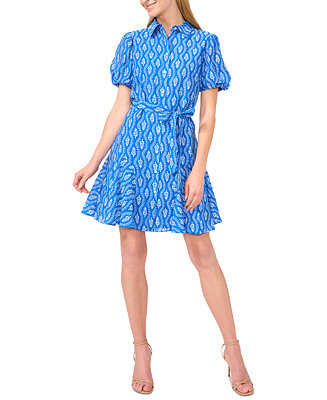 Women's Flowy Tie Waist Shirt Dress | Macy's