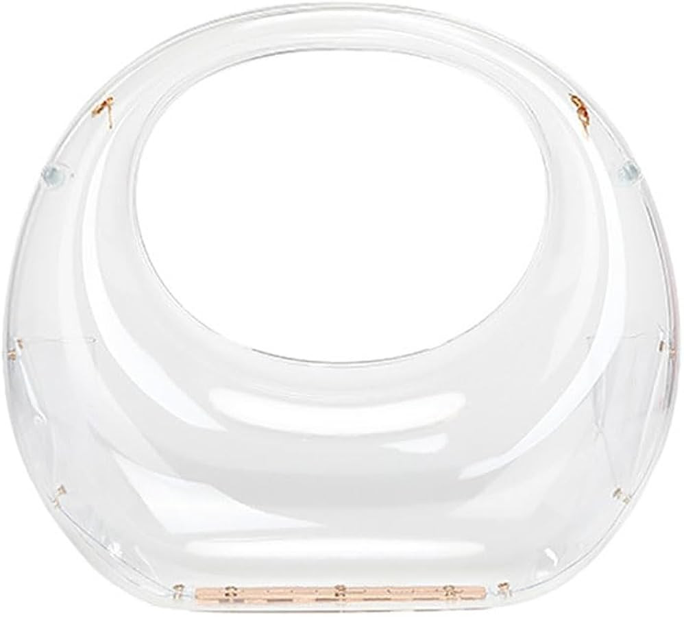 Women Acrylic Evening Handbag Moon Shape Transparent Top Handle Bag Clutch Purse for Wedding Cock... | Amazon (US)