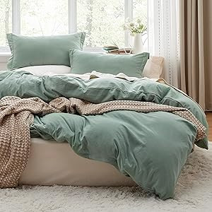 Bedsure Sage Green California King Duvet Cover - Soft Prewashed Cal King Duvet Cover Set, 3 Piece... | Amazon (US)