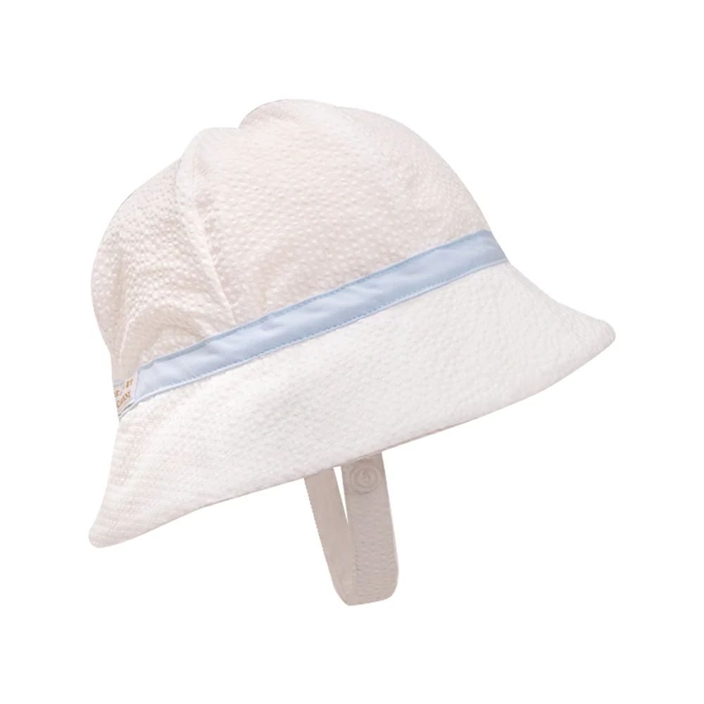 Henry's Boating Bucket - Worth Avenue White Seersucker with Buckhead Blue | The Beaufort Bonnet Company