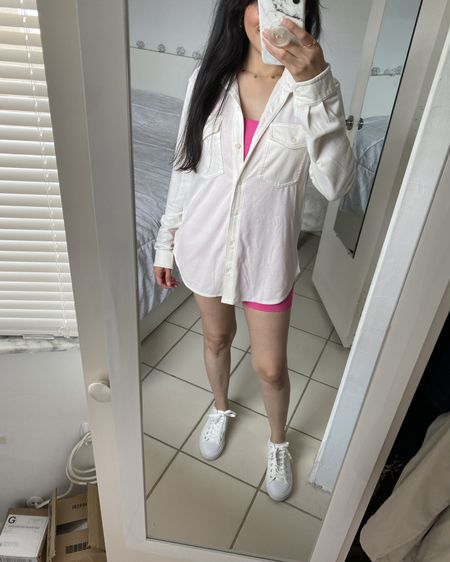 Ribbed romper: small // button top: xsmall // white sneakers: 6 // coin necklace 

Casual outfit, street wear, bodysuit, yoga workout, Amazon finds 

#LTKFitness #LTKActive #LTKShoeCrush