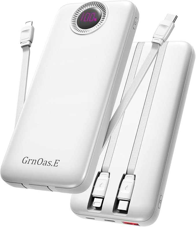 Portable Charger with Built in Cables，10000mAh 22.5W Max High-Speed Charging Power Bank with 4 ... | Amazon (US)