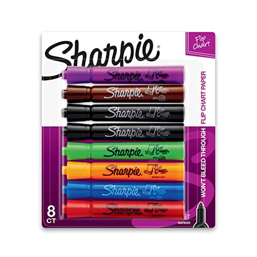 SHARPIE Flip Chart Markers, Bullet Tip, Assorted Colors, 8 Pack | Amazon (US)