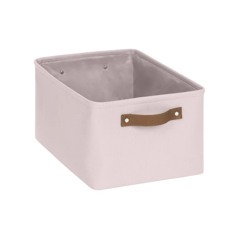 Mainstays Pink Blush Canvas Storage Basket with Handles | Walmart (US)