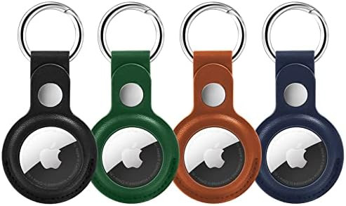 Supfine Leather airtag Holder,4 Pack air tag Keychain for Apple Air tag ,airtags Protective Tracker  | Amazon (US)