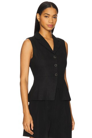 Elodie the Label Mila Linen Vest in Black from Revolve.com | Revolve Clothing (Global)