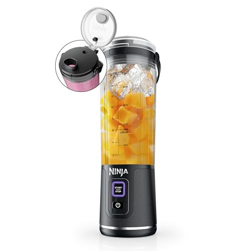 Ninja Blast Portable Blender, Cordless, 18oz. Vessel, Personal Blender For-Shakes and Smoothies, BPA Free, Leakproof-Lid and Sip Spout, USB-C Rechargeable, Dishwasher Safe, Metallic Black, BC151MB | Amazon (US)