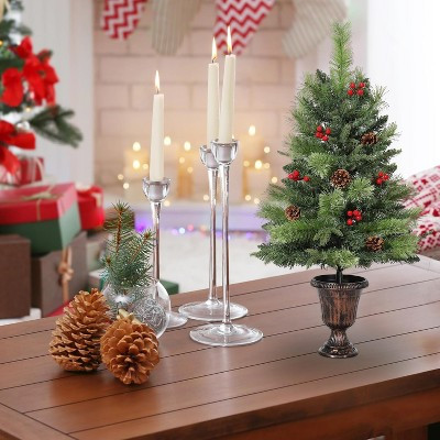 Artificial Mini Christmas Tree, 36 Inch Tabletop Xmas Tree with Pine Cones, Holiday Decor for Desk, Home, Office, Mantle | Target