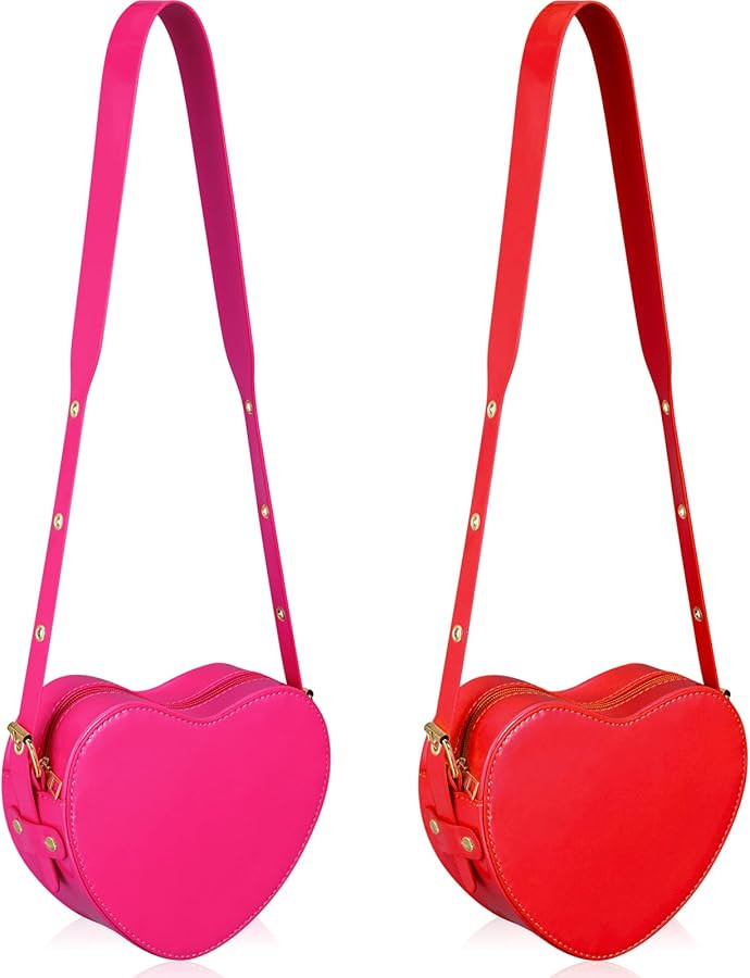 Dansydaisy Valentine's Heart Shaped Purse Heart Satchel Bag PU Leather Crossbody Purse for Women ... | Amazon (US)