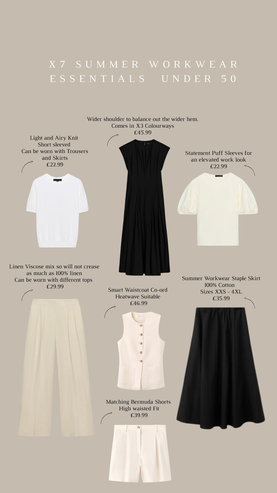Summer Workwear Essentials Under £50! 

Affordable Workwear, Heatwave Workwear, Office Summer Outfits, Smart Casual Staples, Minimal Workwear Style, Elevated Everyday Basics 

 #LTKuk #LTKsummer #LTKworkwear