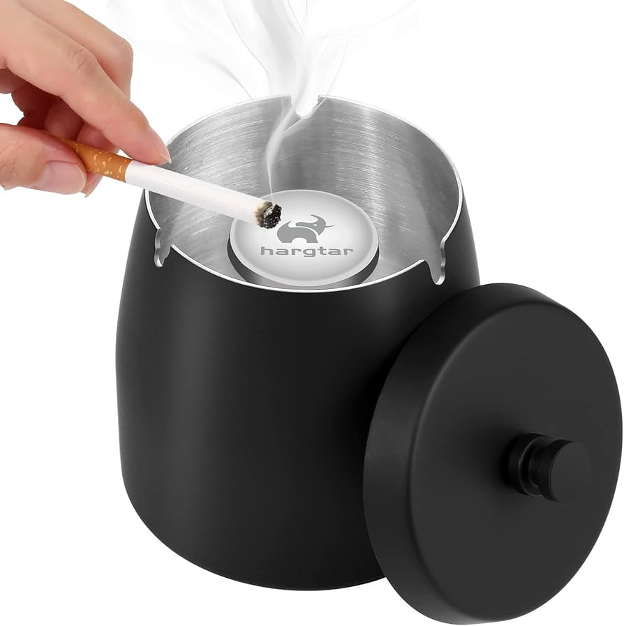 Outdoor Ashtray with Lid, Ashtrays for Cigarettes Outdoor, Ash Tray Sets for Cigarettes for Patio... | Amazon (CA)