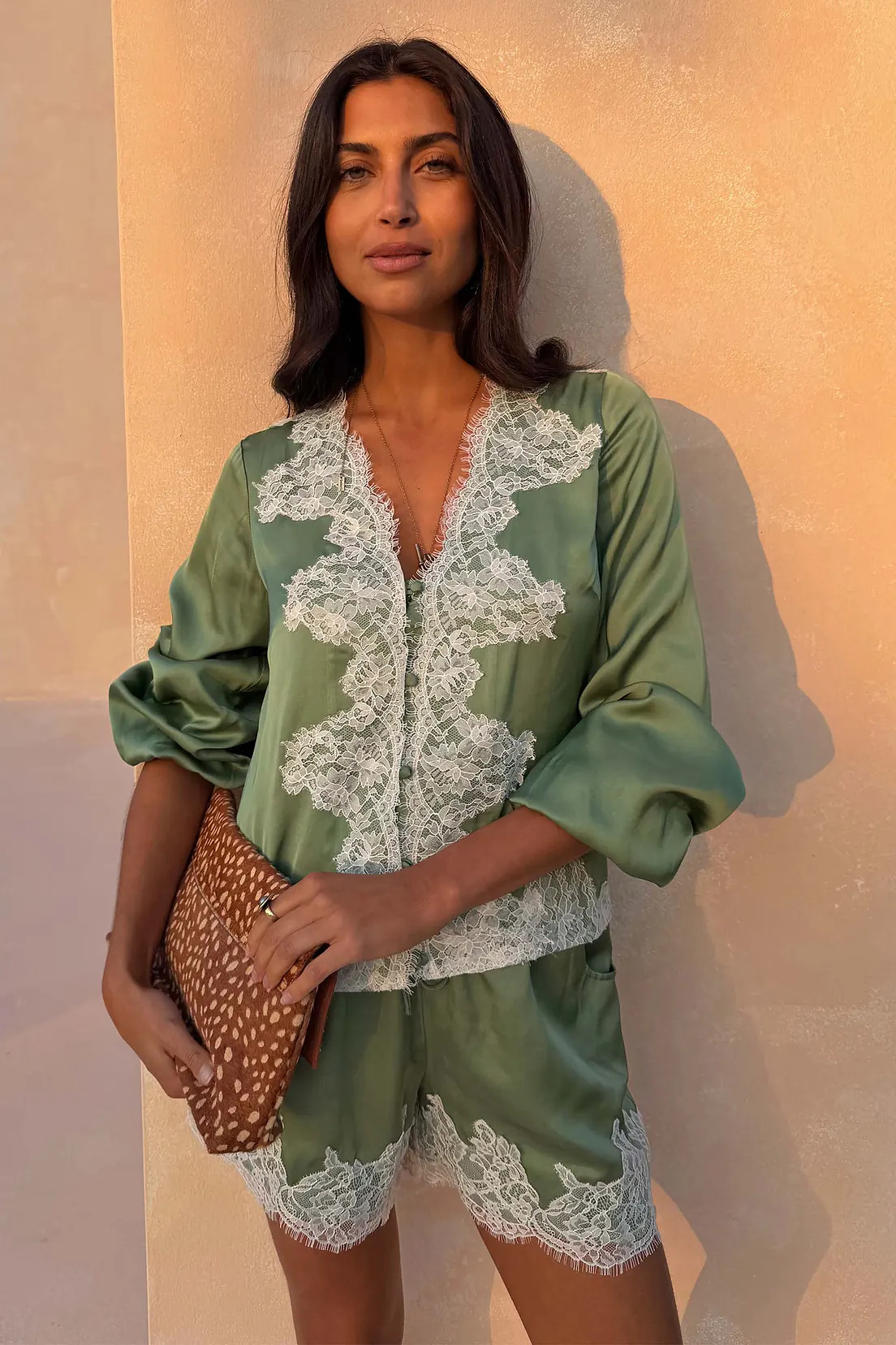 Green Lace Maeva Shorts | Never Fully Dressed US