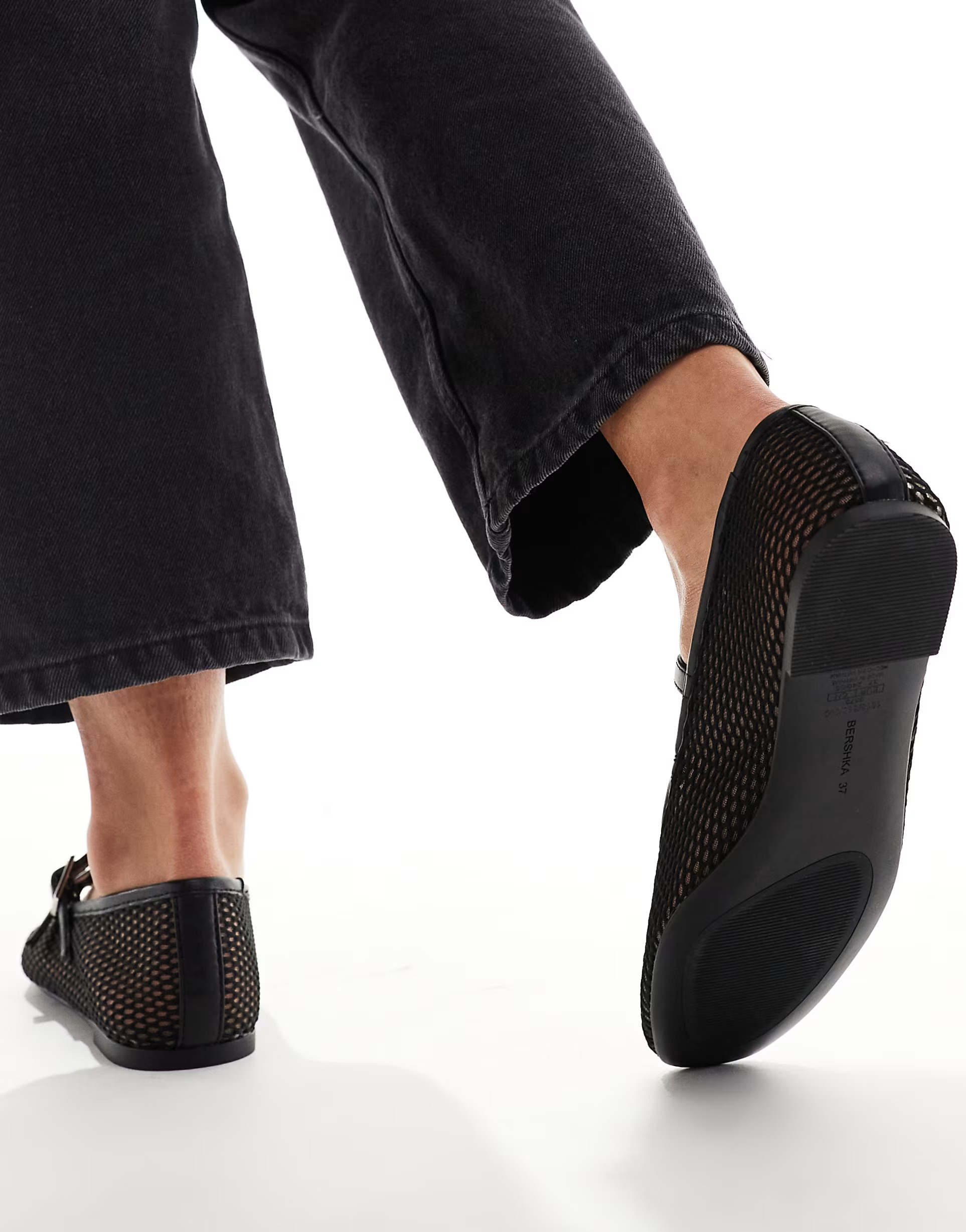 Bershka mesh ballet pumps in black | ASOS (Global)