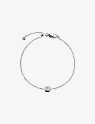 Asscher-Cut 0.06ct Lab-Grown Diamond and 18ct Yellow-Gold Vermeil Chain Bracelet | Selfridges