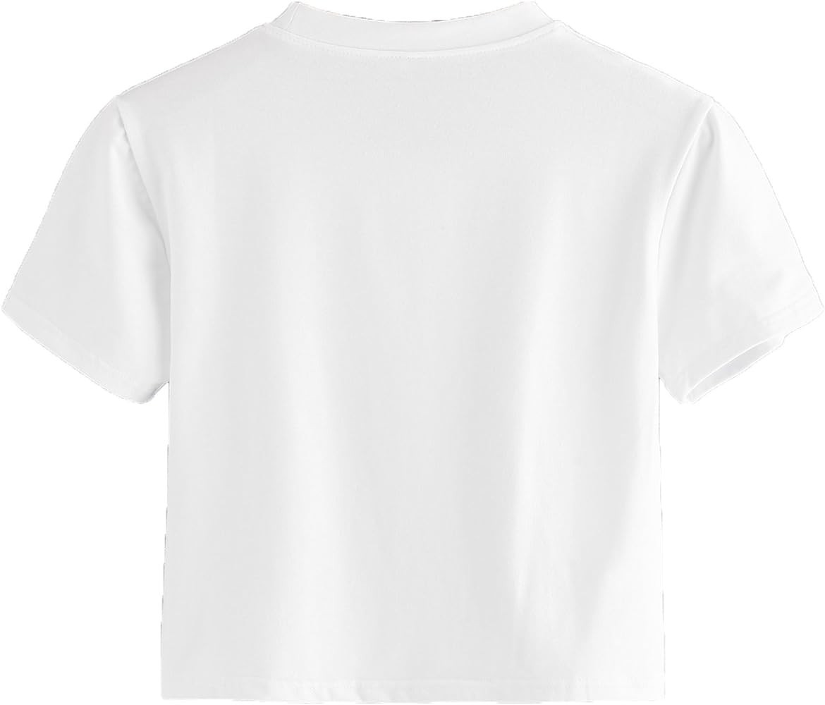 SweatyRocks Women's Casual Short Sleeve Crew Neck Basic Crop Top T Shirts | Amazon (US)