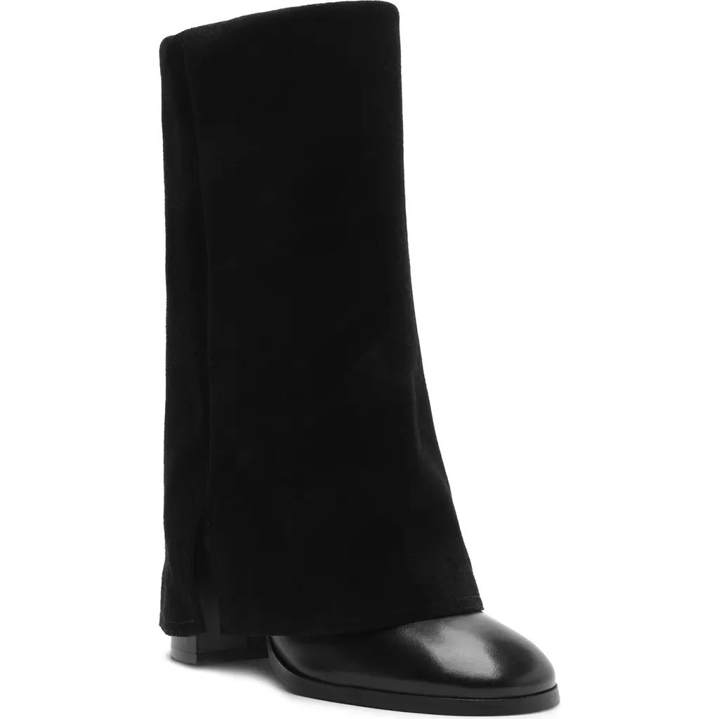 Arezzo Harper Foldover Shaft Boot in Black at Nordstrom, Size 7 | Nordstrom