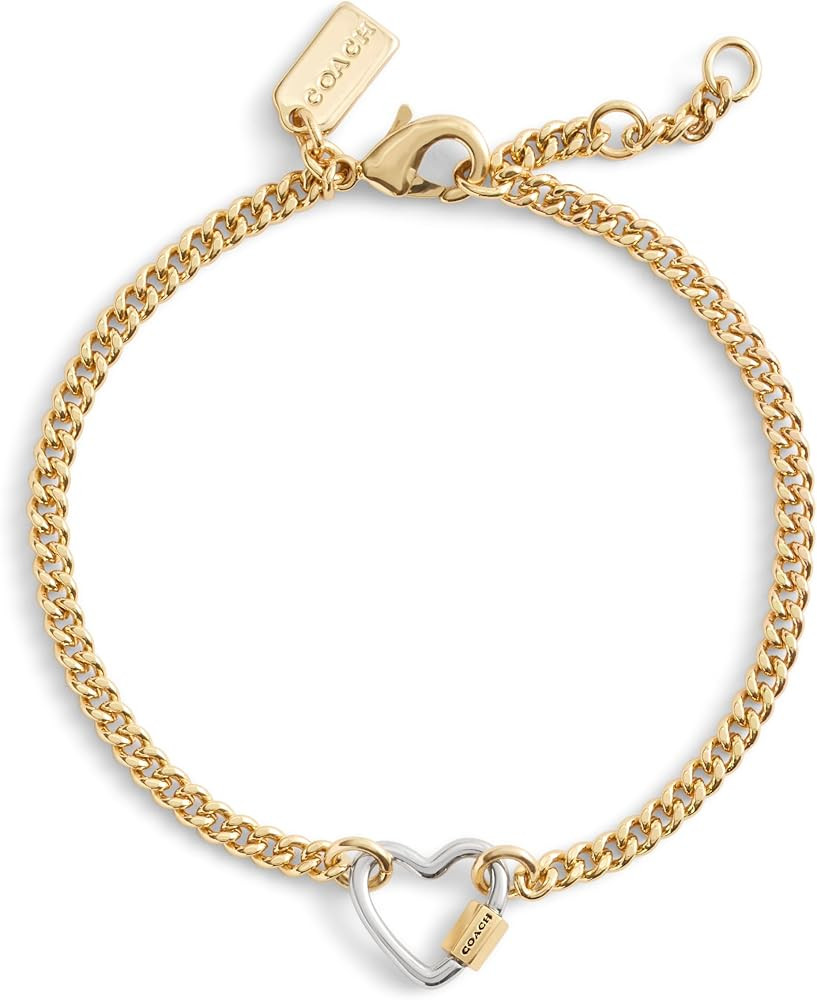 COACH Women's Signature Carabiner Heart Link Bracelet | Amazon (US)
