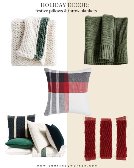 Holiday decor: festive pillows and throw blankets, traditional colors 

#LTKSeasonal #LTKhome #LTKHoliday