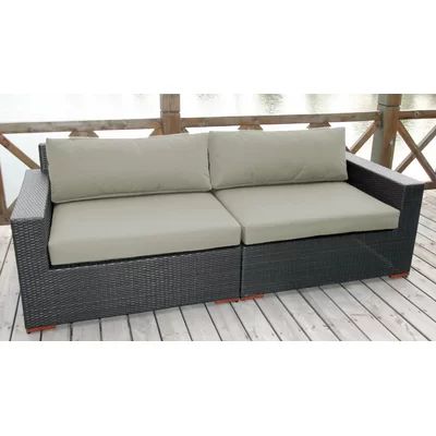 Scholtz Patio Sofa with Cushions Bay Isle Home Fabric: Spectrum Dove | Wayfair North America
