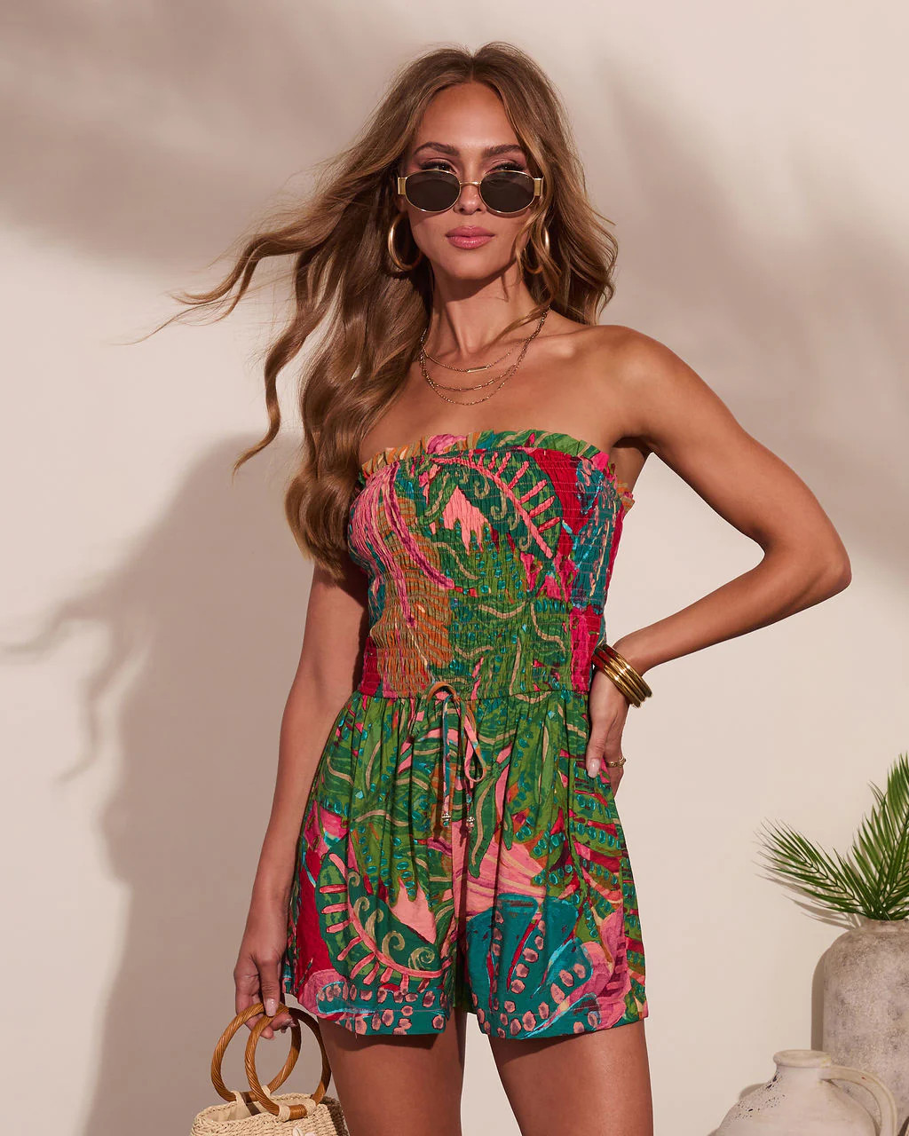 Offshore Views Botanical Print Romper | VICI
