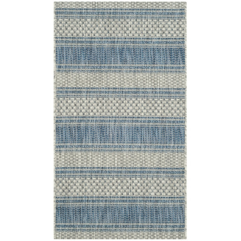 SAFAVIEH Courtyard Paul Striped Indoor/Outdoor Area Rug, 2' x 3'7", Grey/Navy | Walmart (US)
