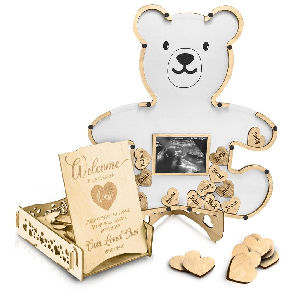 Baby Shower & Gender Reveal Guest Book Alternatives - Teddy Bear - We Can Bearly Wait Theme - Inc... | Amazon (US)