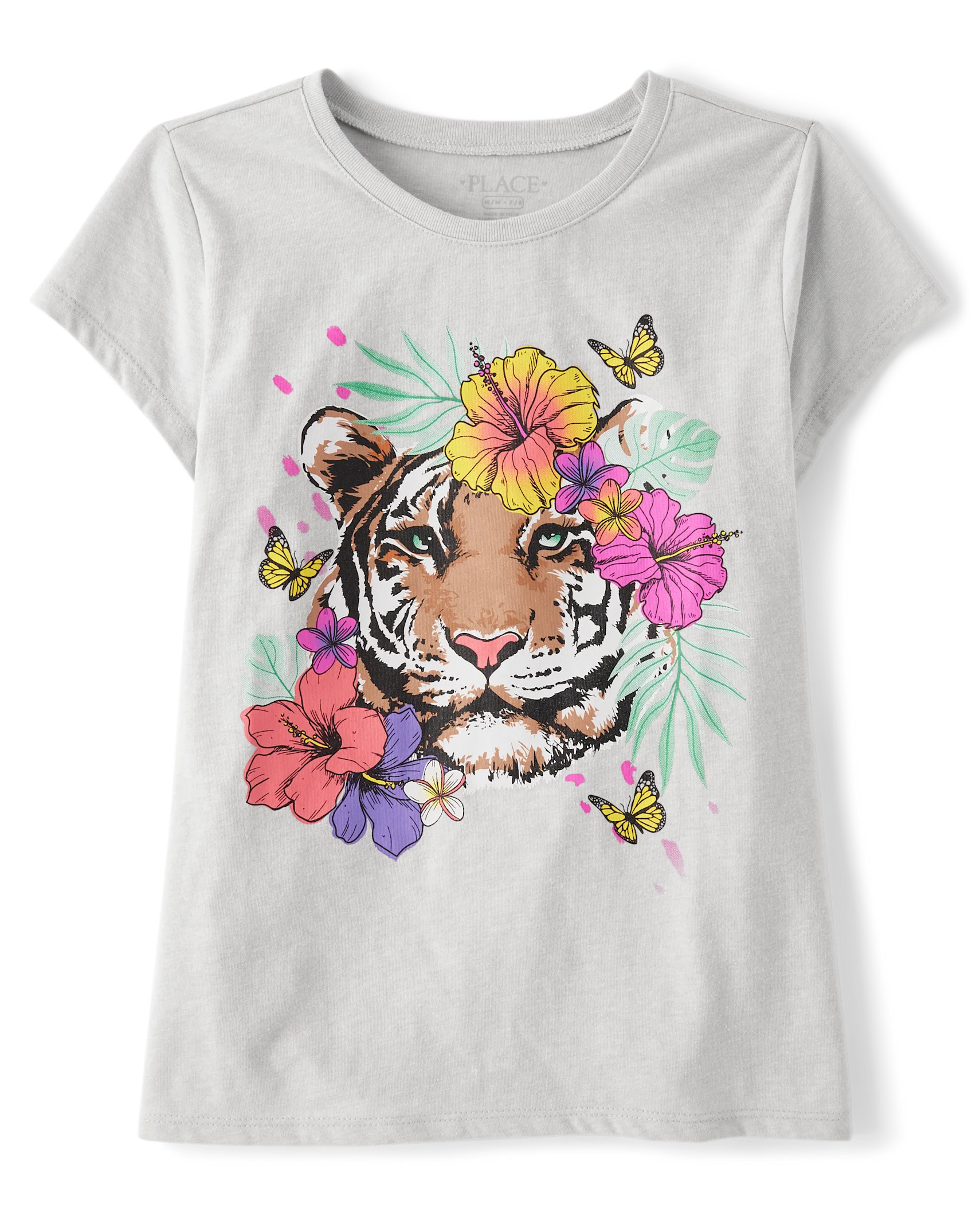 Girls Tiger Flowers Graphic Tee - s/d ice cave | The Children's Place