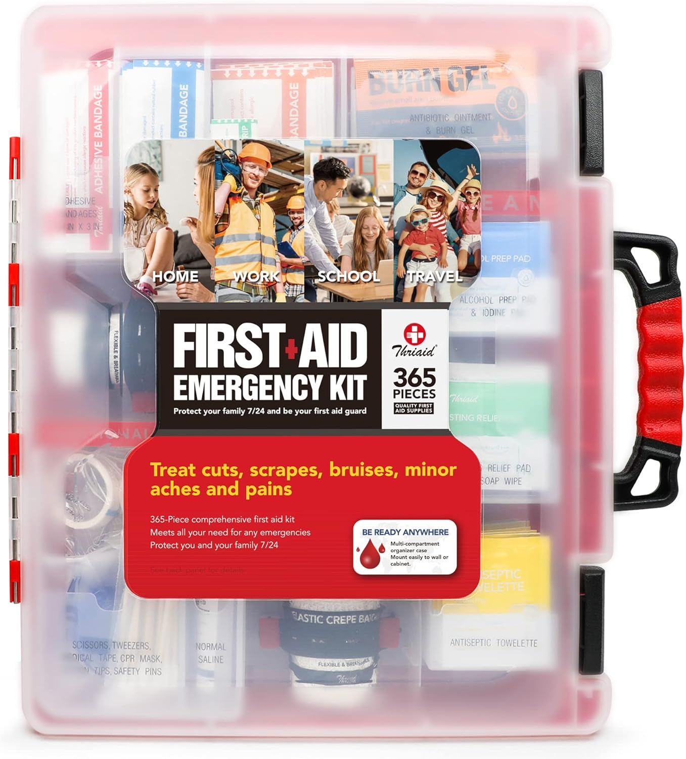 365 Piece First Aid Kit, Well-Organized Durable Hard Case, Wall-Mountable Trauma Medical Kits for... | Amazon (US)